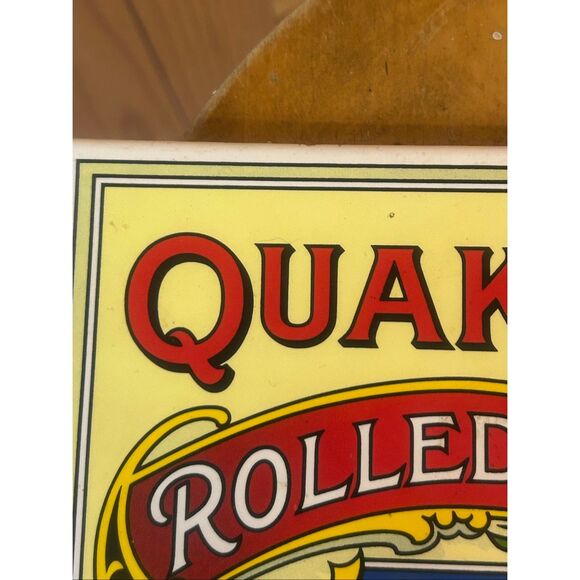 Vintage 1984 6” Quaker Oats Trivet/Tiles w Hanging Hardware (5789) - Picture 4 of 8
